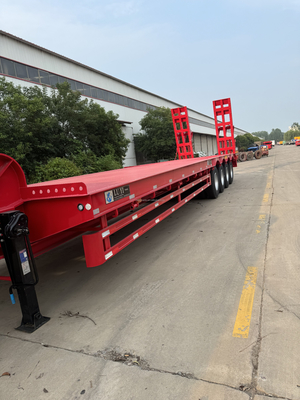CIMC Τροχαίο ρυμουλκούμενο 4 άξονες Heavy Duty Lowboy Semi Trailer Lowbed Semi Trailer