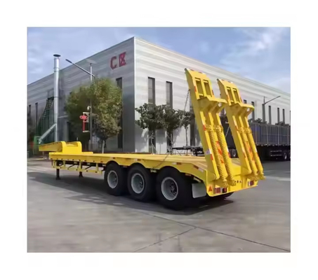 3 άξονας 60 τόνων 100 τόνων 18 μέτρων Lowboy Low Bed Truck Trailer Lowbed Semi Trailer
