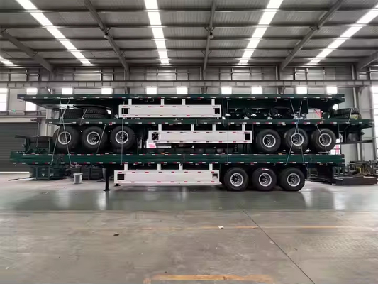Προσαρμοσμένο 20ft/40ft 3-Axle Flatbed Semi-Trailer Νέο Ειδικό Μεταφορικό Χάλυβα Box Truck Trailers Με 12r22.5 Τυρί