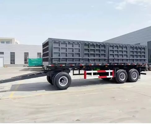 500mm Q345 Carbon Steel Draw Bar Side Wall Full Trailer για χωρητικότητα φορτίου 40-100 τόνων