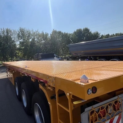 Κοντέινερ 20ft 40ft Flatbed Truck Semi Trailer με πλατφόρμα 3mm 4mm Grain Plate