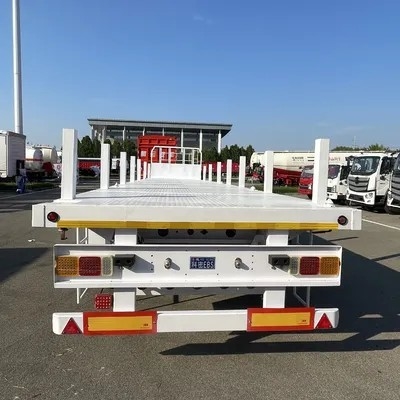 Ημι-επικαθήμενο Φορτηγό Επίπεδης Κλίνης 20/40/45FT για Εμπορευματοκιβώτια με Ρυθμιζόμενο Μηχανισμό Κλειδώματος 12500x2500x1600